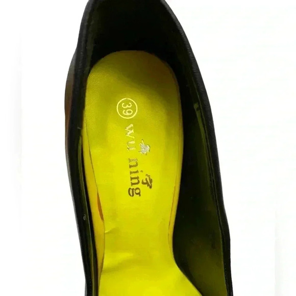 NWOT Wu Ning, Black & Yellow High-Heel Pole Dance Shoes, 39 👠 - Picture 7 of 9